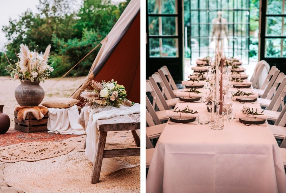 floral bohemian styled shoot