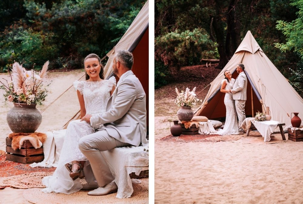 floral bohemian styled shoot
