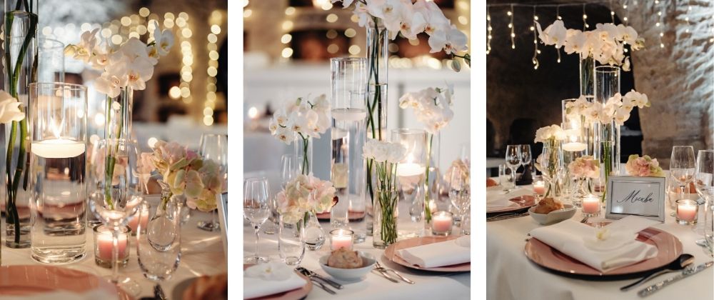 romantische luxe bruiloft bij chateau neercanne tafelstyling weddingstyling